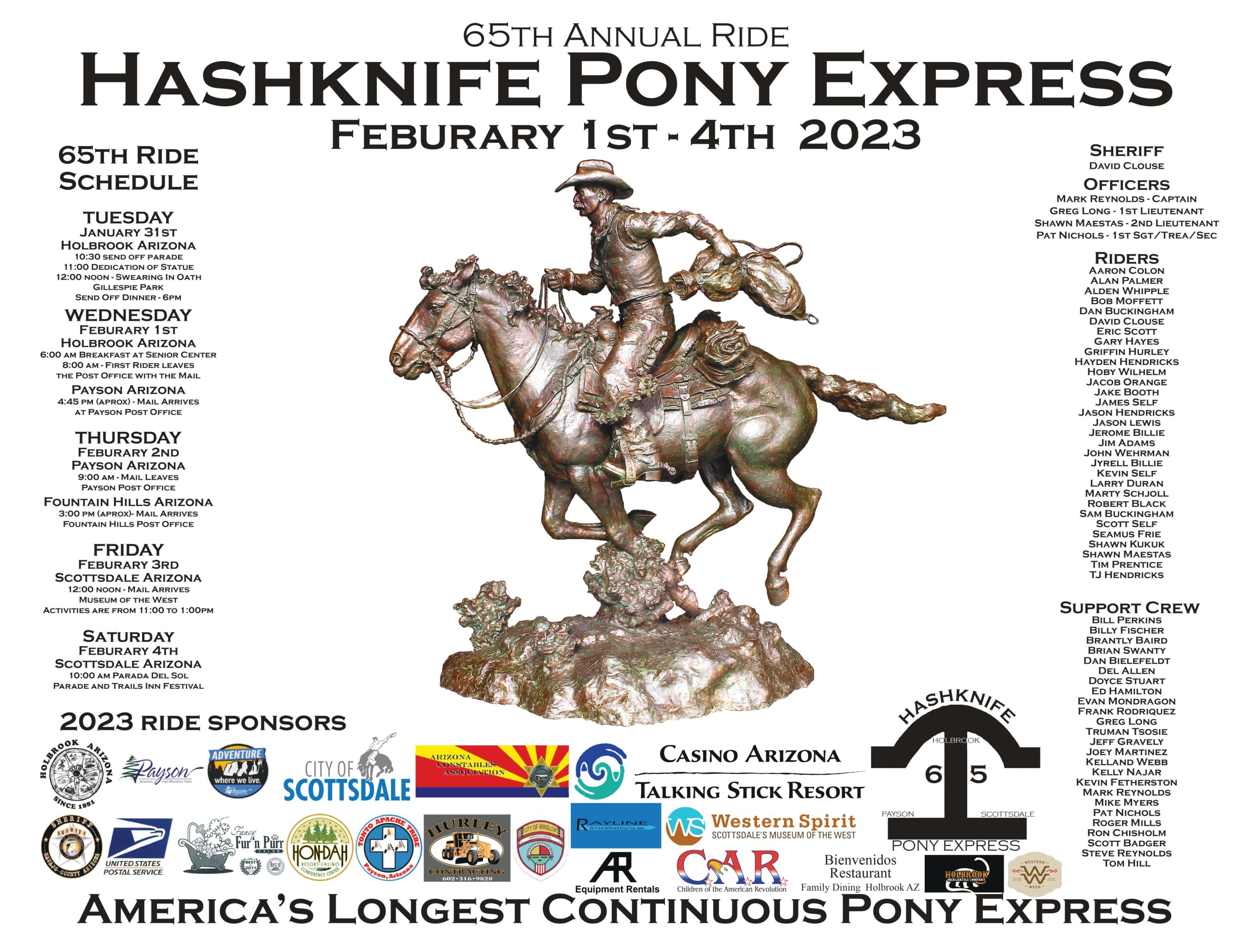 Hashknife Pony Express Holbrook, AZ to Scottsdale, AZ